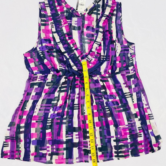 NewYork & Company Purple and Pink Ruffle Top Size 14 - Picture 6 of 8